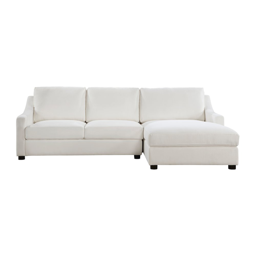 Zayden Textured 2-Piece Sectional with Right Chaise in Ivory