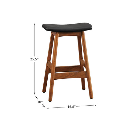 Ride Walnut Counter Height Stool, Set of 2 in Matt Brown