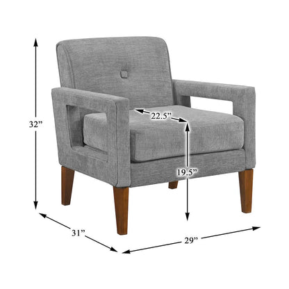 Belfort Chenille Chair in Gray