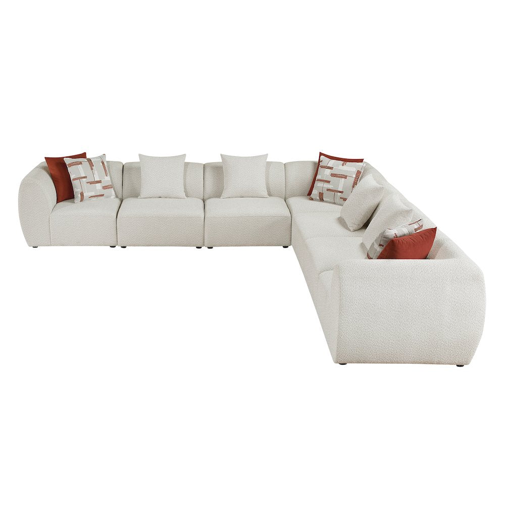 Franz Chenille 7-Piece Modular Sectional in Beige