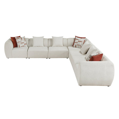 Franz Chenille 7-Piece Modular Sectional in Beige