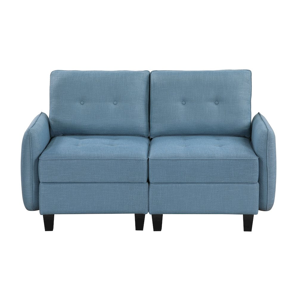 Garren Textured Love Seat in Blue