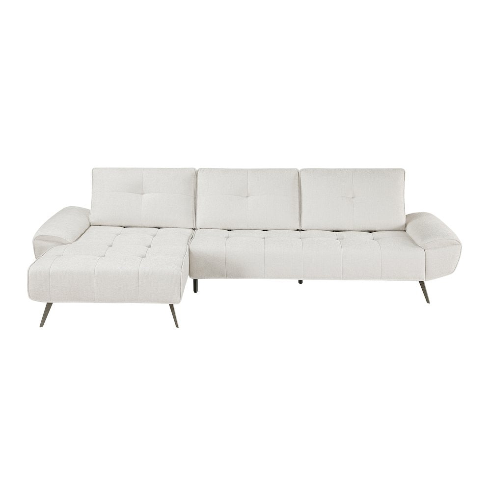 Dominic Chenille 2-Piece Sectional with Left Chaise in Beige