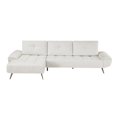 Dominic Chenille 2-Piece Sectional with Left Chaise in Beige