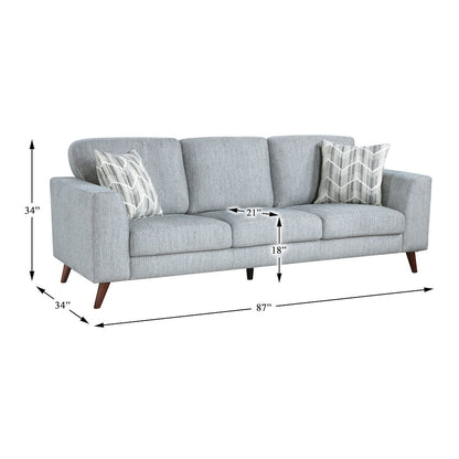Broadway Chenille Sofa in Blue-Gray