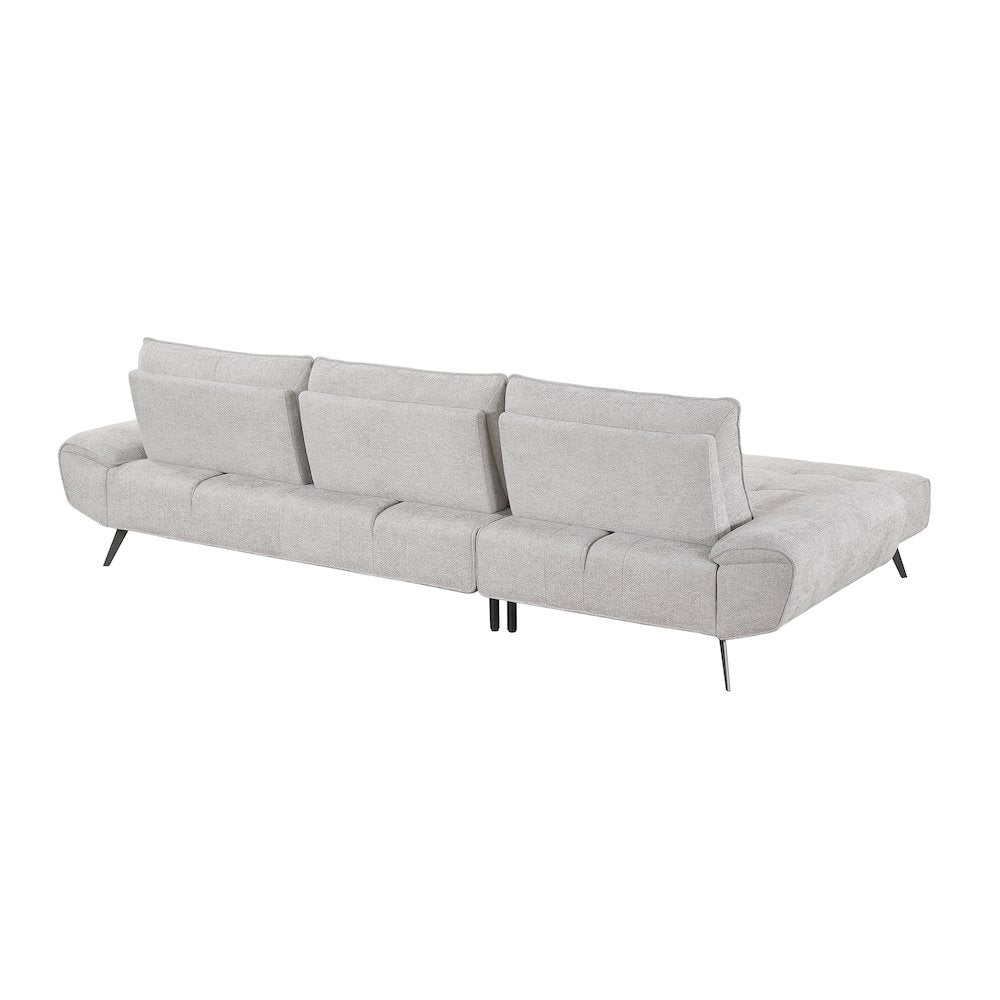 Dominic Chenille 2-Piece Sectional with Left Chaise in Light Gray