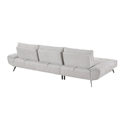 Dominic Chenille 2-Piece Sectional with Left Chaise in Light Gray