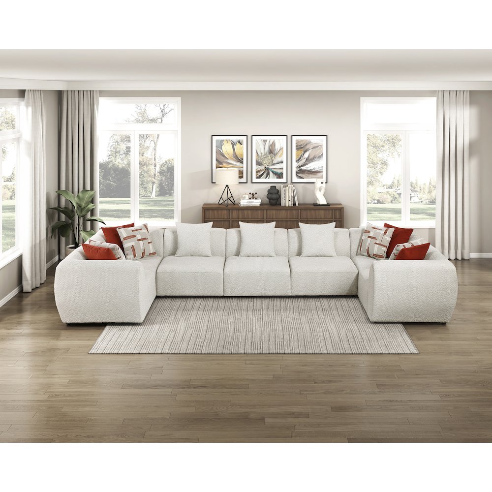 Franz Chenille 7-Piece Modular Sectional in Beige