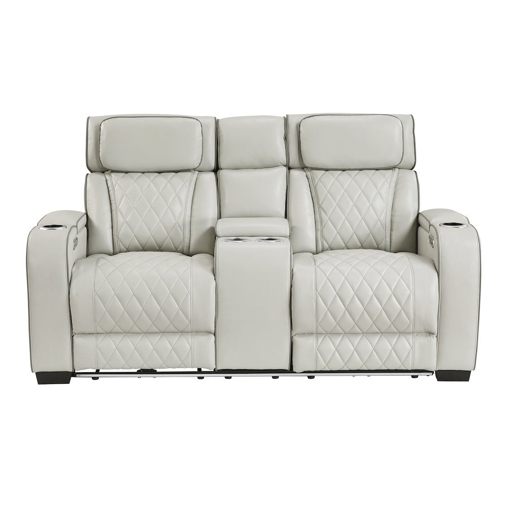 Fairway Faux Leather 2pc Set: Sofa, Loveseat in Taupe