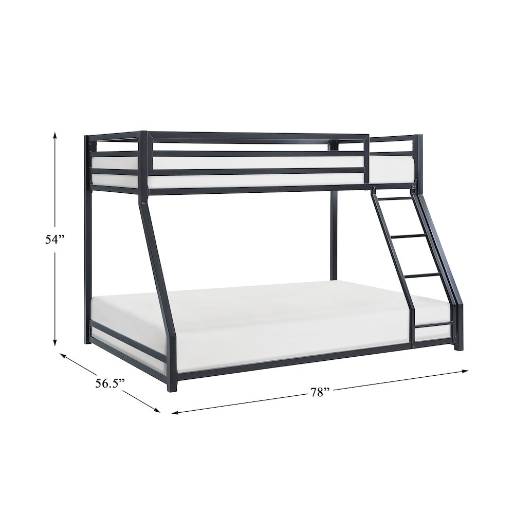 Jovie Metal Twin Over Full Metal Bunk Bed in Black