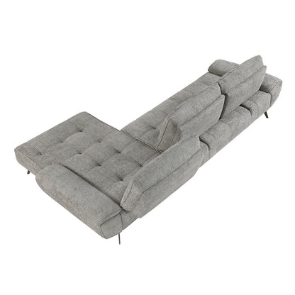 Dominic Chenille 2-Piece Sectional with Right Chaise in Dove Gray