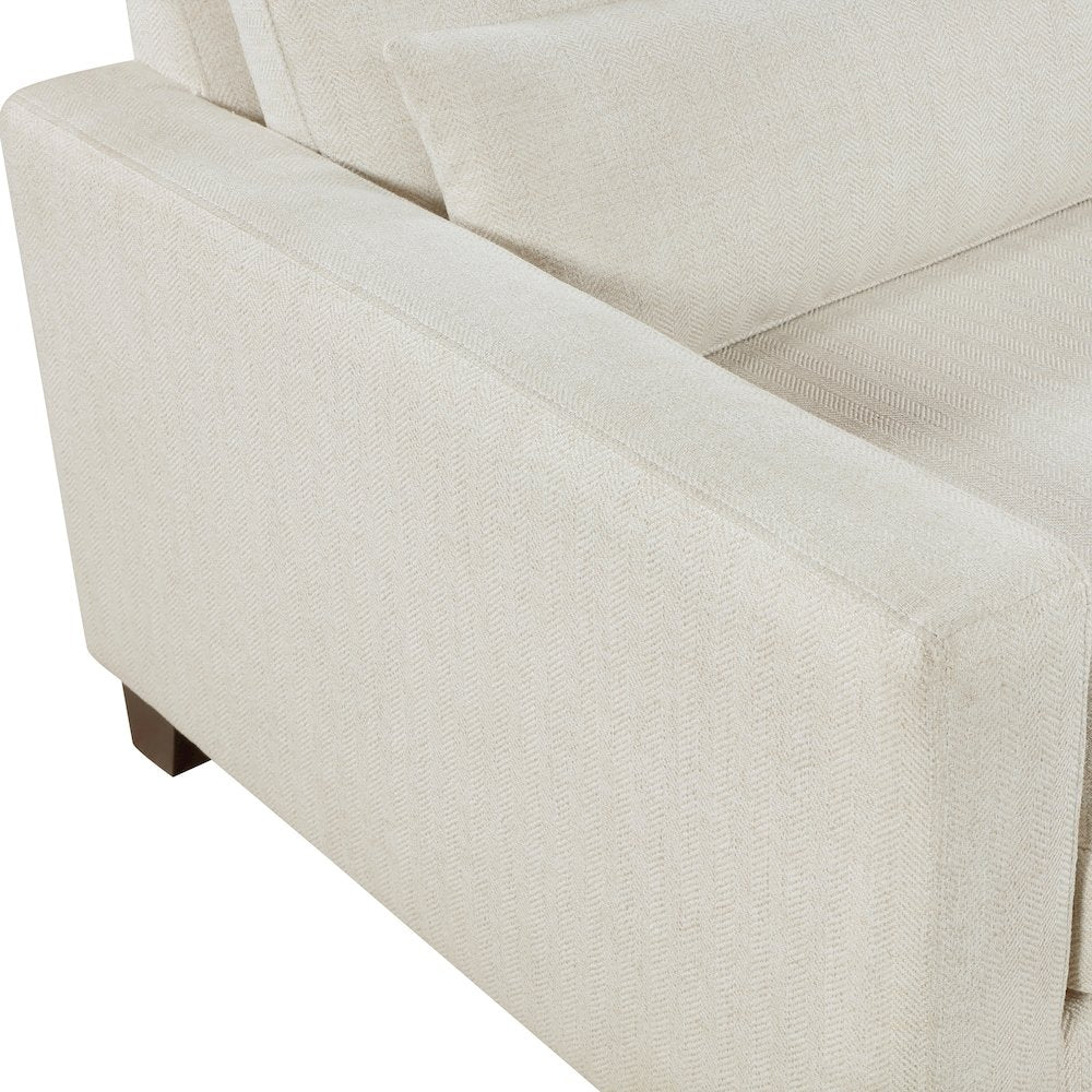 Zeke Textured Sofa in Ivory