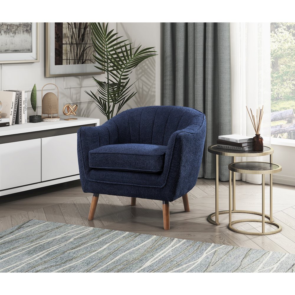 Cutler Textured Accent Chair in Blue