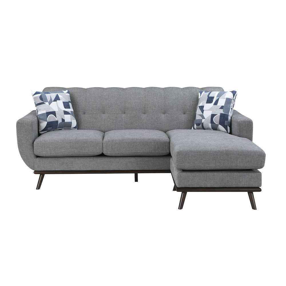 Everton Chenille Reversible Sofa Chaise in Gray