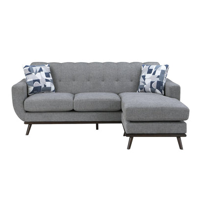 Everton Chenille Reversible Sofa Chaise in Gray