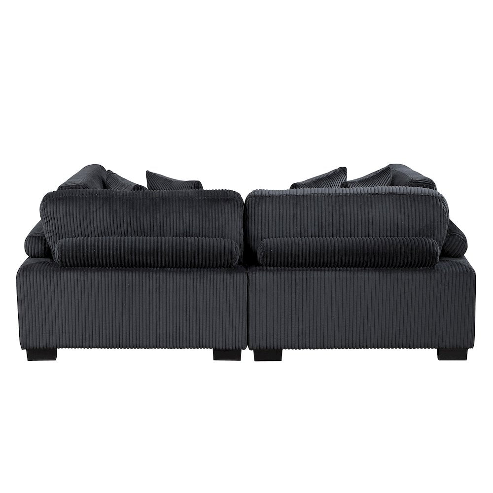Traverse Corduroy Love Seat in Black