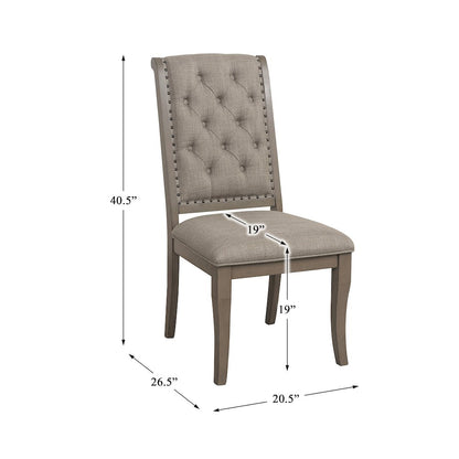 Vermillion Wood Dining Room Side Chair, set of 2 in Cream