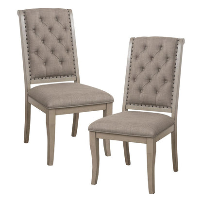 Vermillion Wood Dining Room Side Chair, set of 2 in Cream