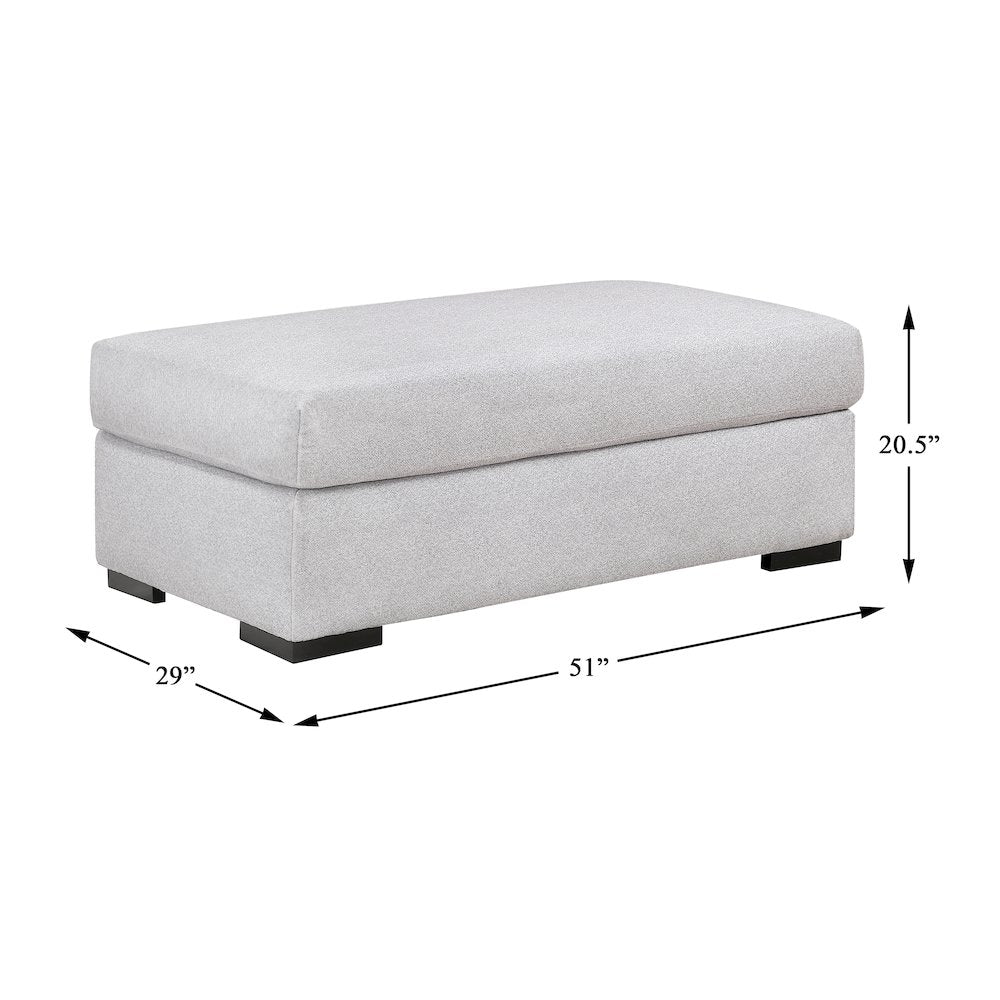 Athena Textured Ottoman in Gray