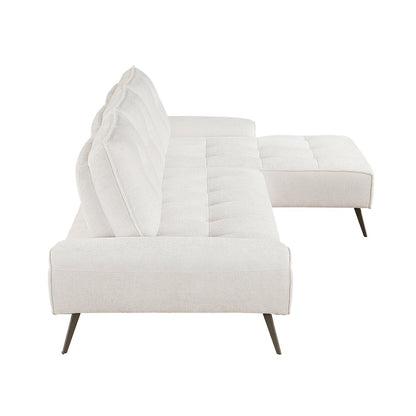 Dominic Chenille 2-Piece Sectional with Right Chaise in Beige