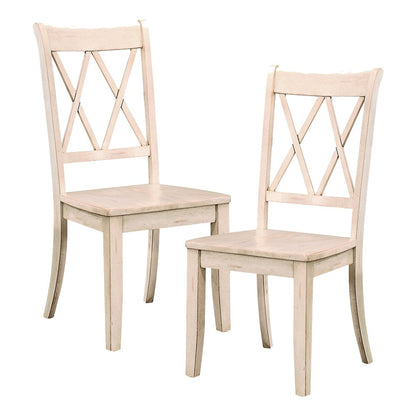 Janina Wood Dining Room Side Chair, set of 2 in White