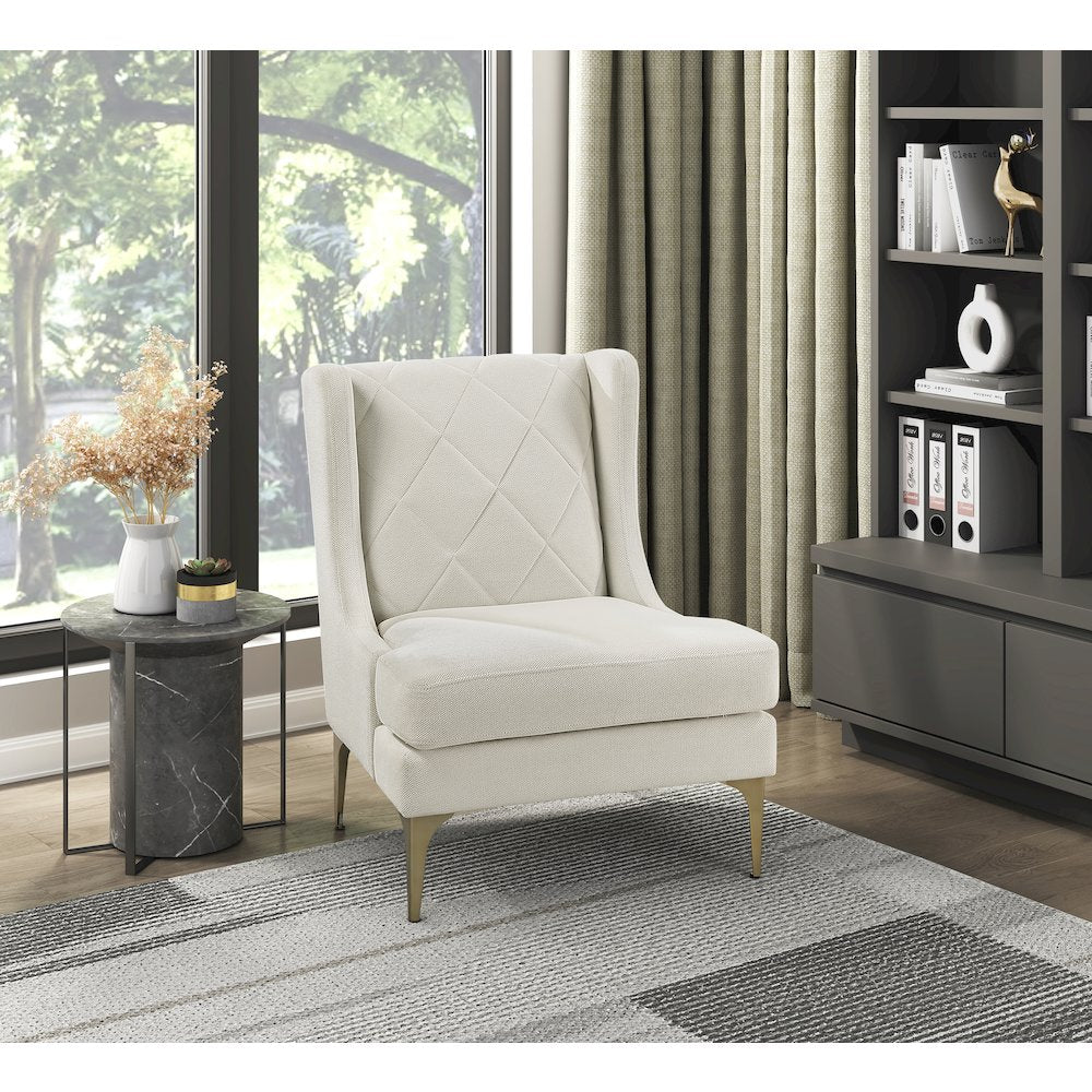 Savoy Chenille Accent Chair in Taupe