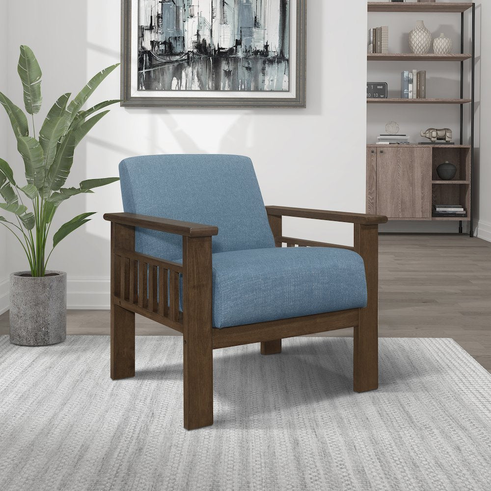 Helena Textured Accent Chair in Blue