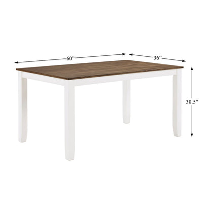 Dobson Mango Veneer Dining Set (set of 7) in Cherry and White