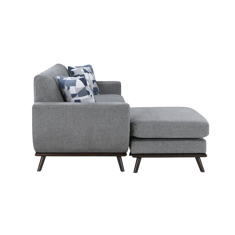 Everton Chenille Reversible Sofa Chaise in Gray
