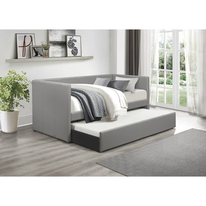 Adra Faux Leather Daybed in Gray
