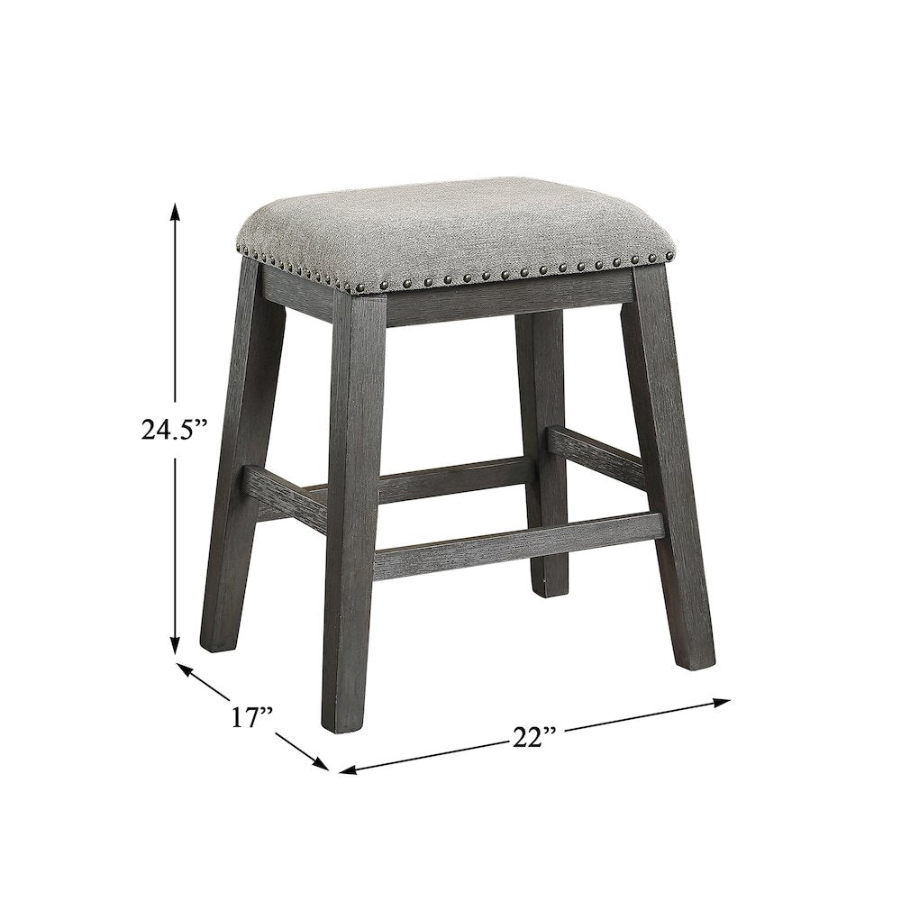 Timbre Chenille Counter Height Stool, set of 2 in Gray