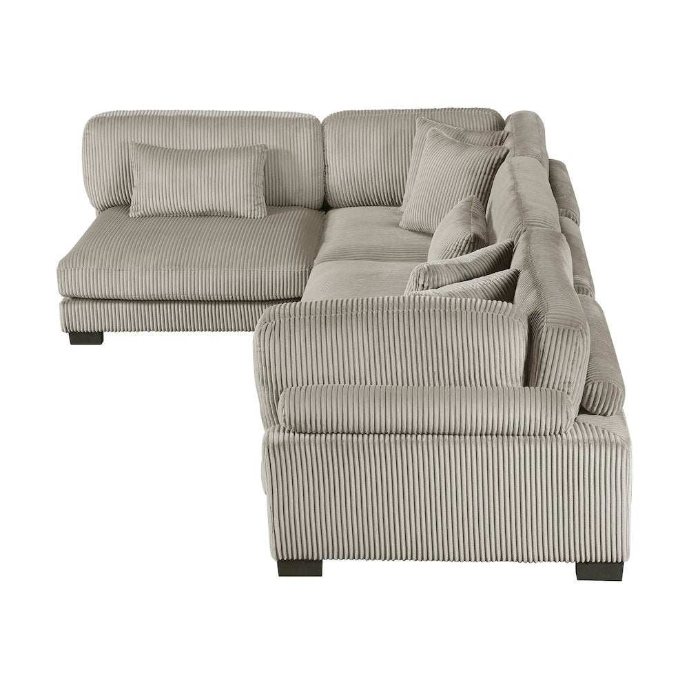 Traverse Corduroy 4-Piece Modular Sectional in Taupe