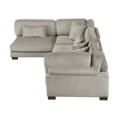 Traverse Corduroy 4-Piece Modular Sectional in Taupe