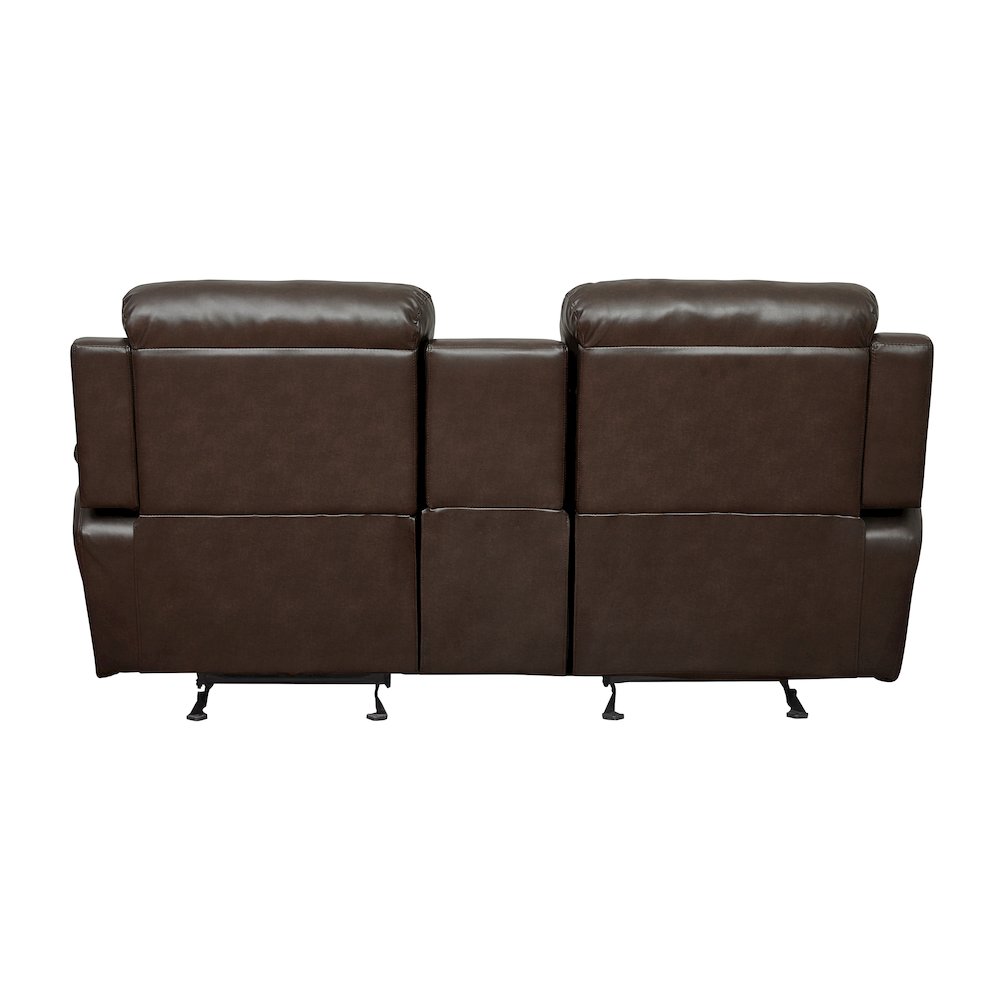 Marille Faux Leather Double Glider Reclining Love Seat in Brown