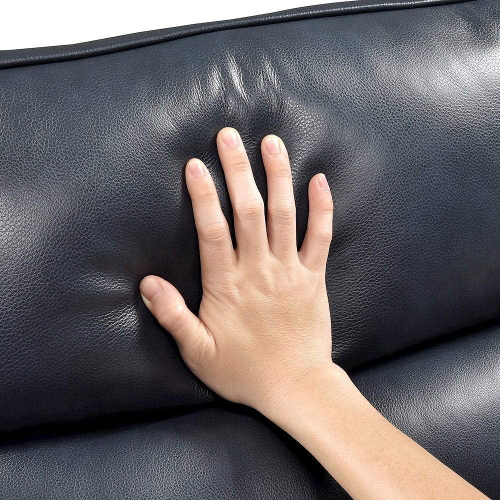 Thomas Leather Swivel Glider Reclining Chair in Dark Blue