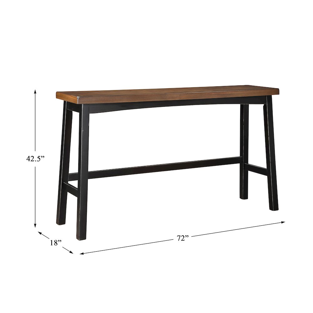 Caspian Solid Wood Pub Height Set (set of 4) in Black and Brown