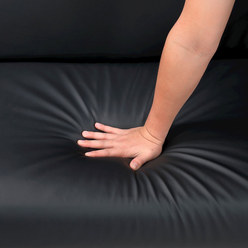 Carlton Faux Leather Elegant Lounger in Black