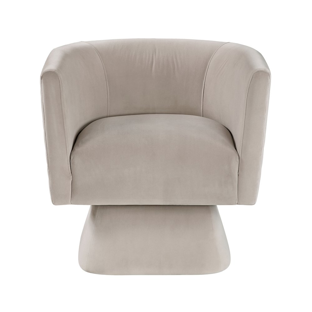 Candace Velvet Swivel Chair in Taupe