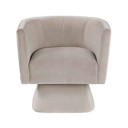 Candace Velvet Swivel Chair in Taupe