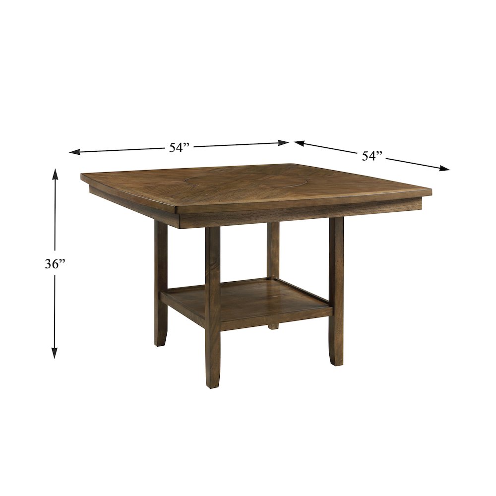 Balin Wood Counter Height Table with lazy susan in Light oak