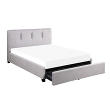 Aitana Textured California King Platform Bed with Storage Drawer in Gray