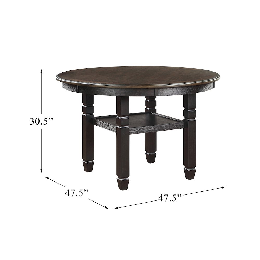 Asher Wood Dining Room Table in Brown and Black Finish
