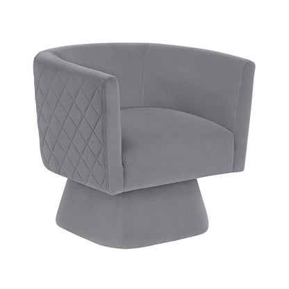 Candace Velvet Swivel Chair in Gray
