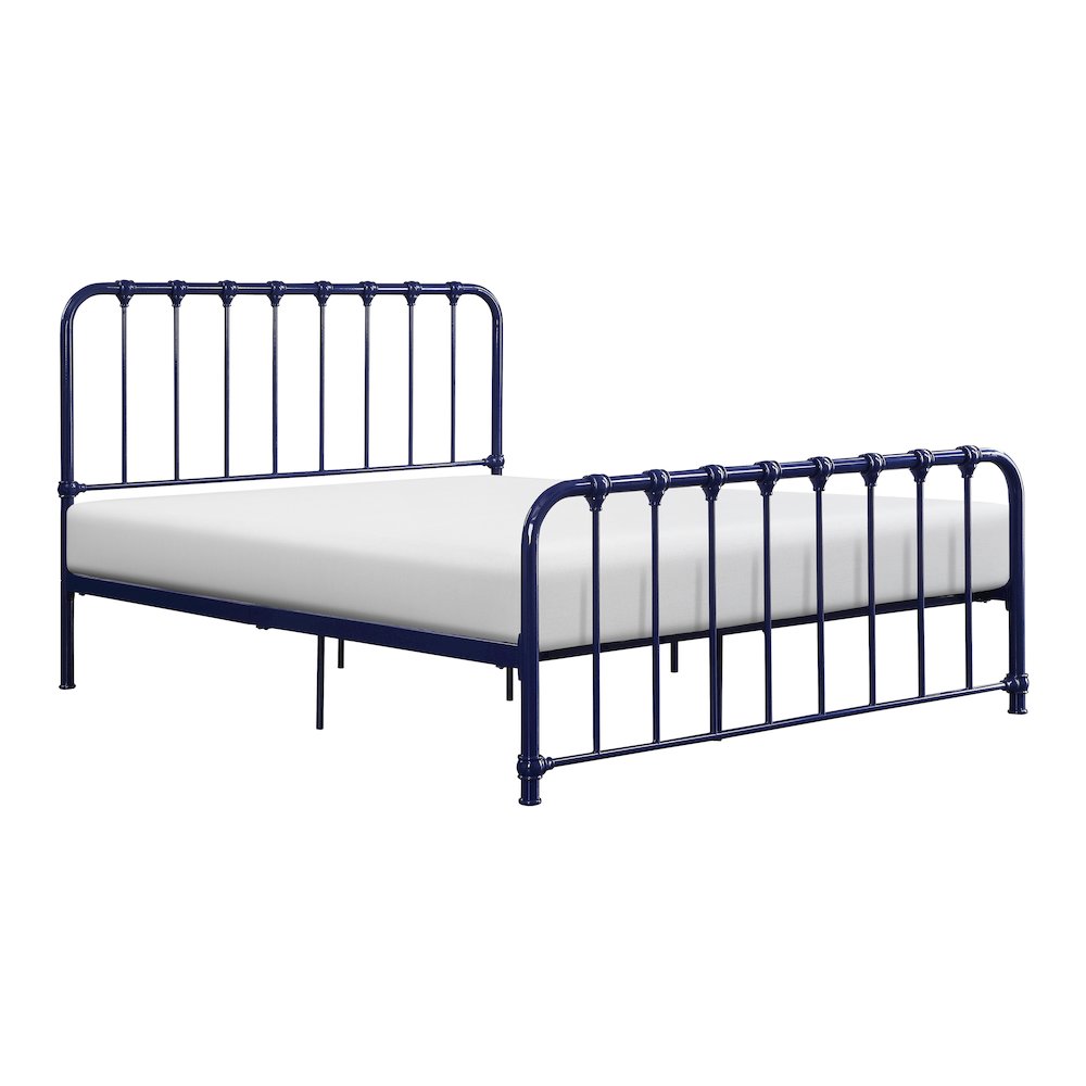 Bethany Metal Full Metal Platform Bed in Blue