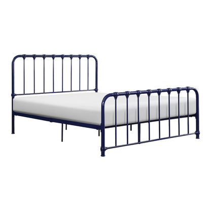 Bethany Metal Full Metal Platform Bed in Blue