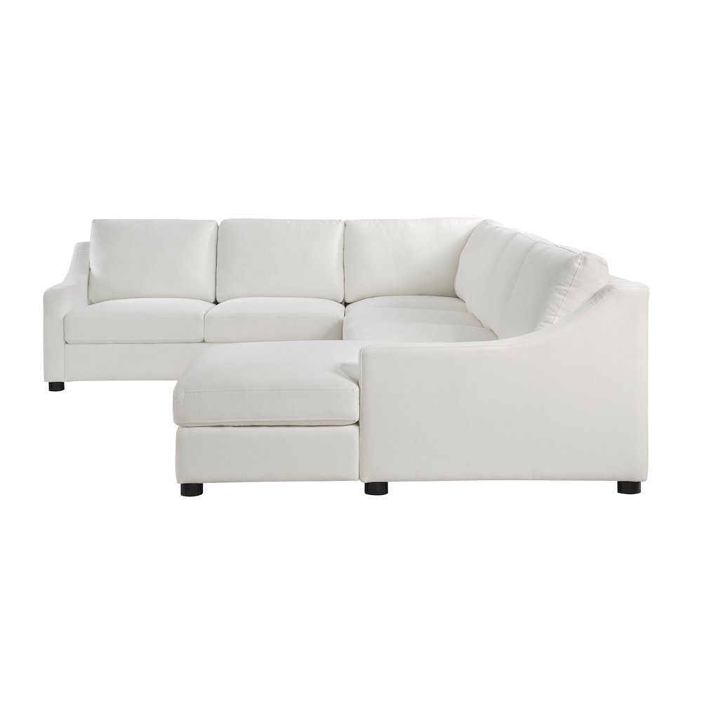 Zayden Textured 4-Piece Sectional with Right Chaise in Ivory