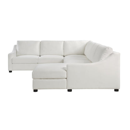 Zayden Textured 4-Piece Sectional with Right Chaise in Ivory