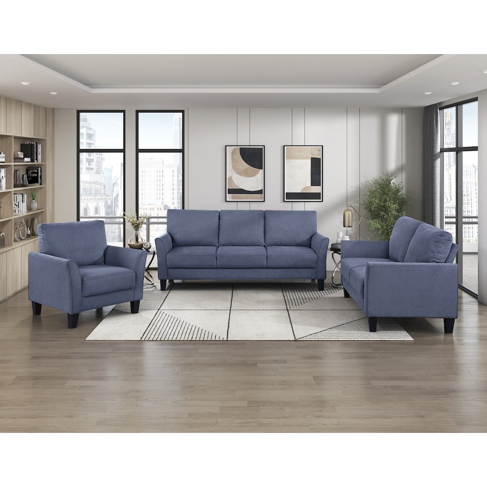 Aliana Textured Sofa in Blue