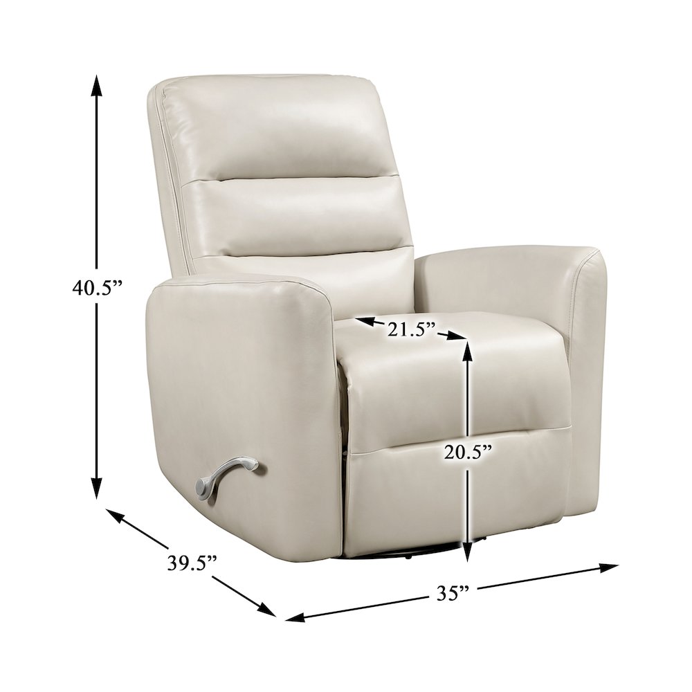 Dimitri Faux Leather Swivel Glider Reclining Chair in Beige