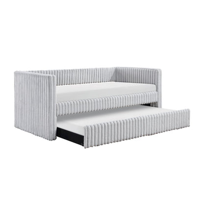 Chapman Corduroy Daybed with Trundle in Gray